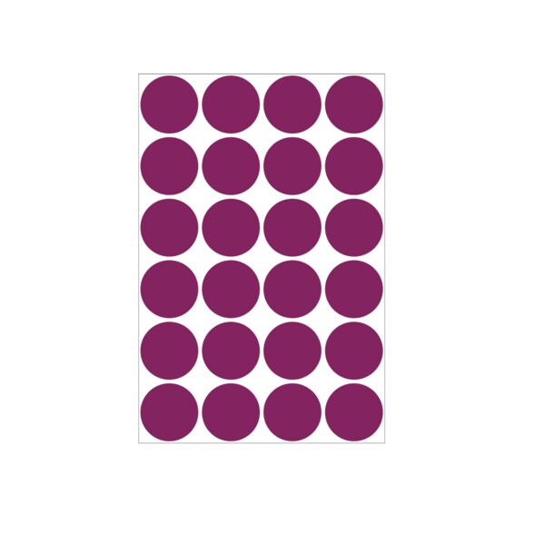 1" Color Coding Dots Maroon - Sheet Form